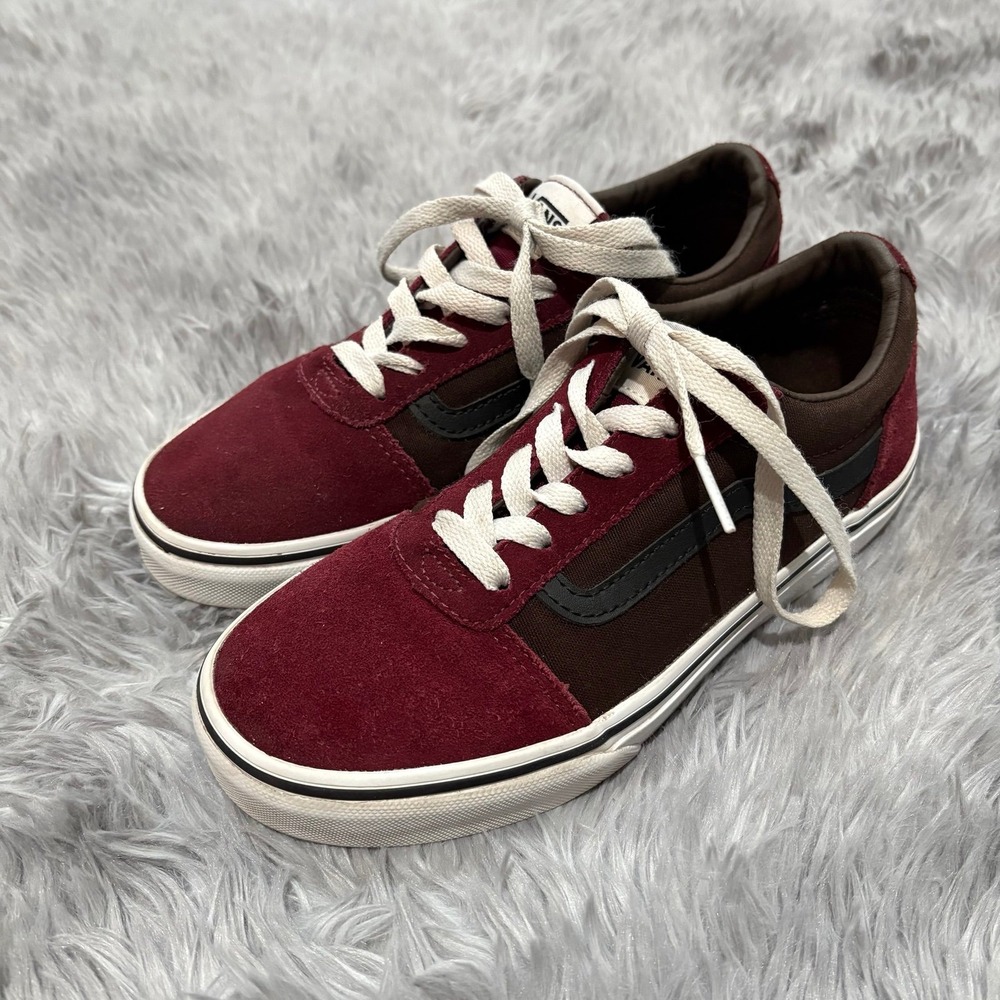 Vans Ward Retro Block Port Royale Low‎ Maroon Brown Youth Big Kids 3Y